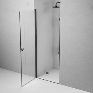 Душевая дверь AM.PM Sunny W87G-80-1P-BT прозрачное стекло профиль черный 80x190